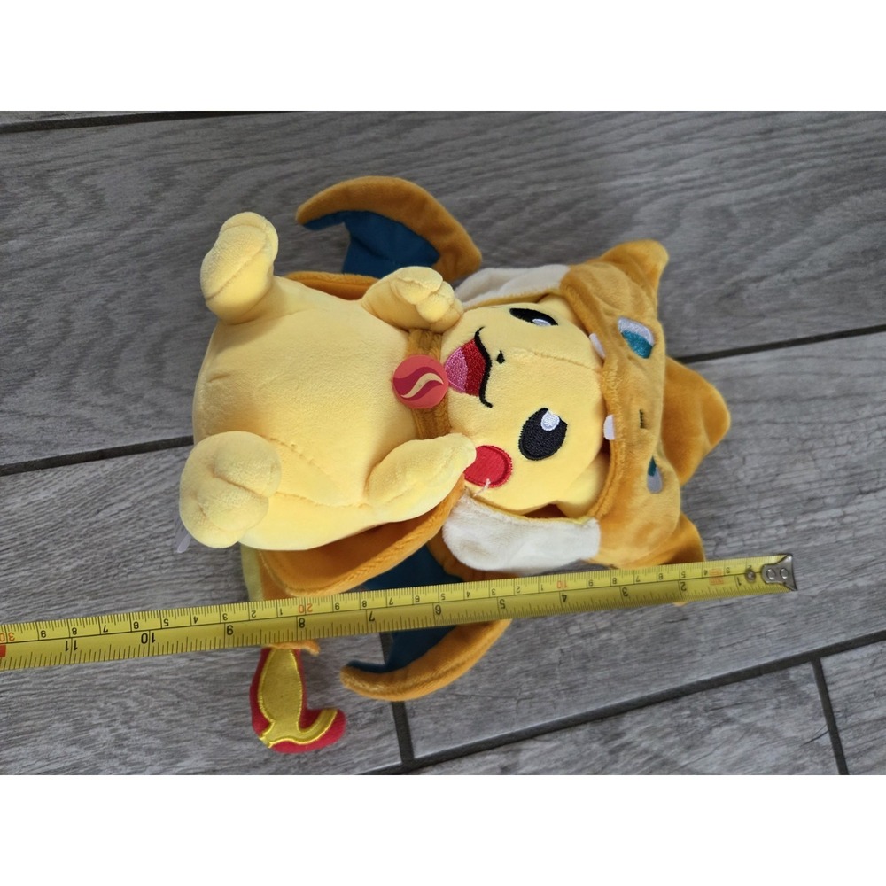 Pokemon‎ Mega Charizard Poncho Pikachu 9" Plush Pokemon Center 2018 Japan Kawaii - Picture 7 of 7